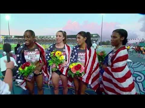 IAAF World Relays Bahamas 2014 - Mixed Zone 8 Laps Race USA Women Winner