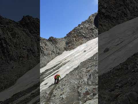 Near death rockfall Grand couloir Mont Blanc