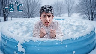 عملت مسبح من الثلج الحقيقي ❄️ الحراراة - 8 !!