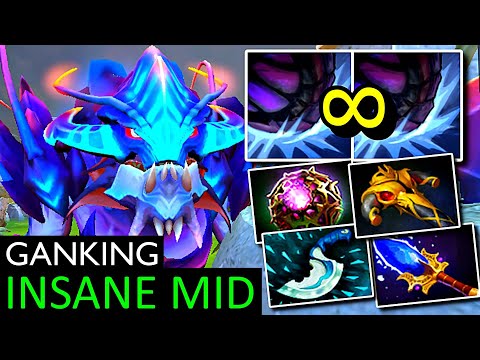 Slardar INSANE Mid Ganking Everyone Octarine Core + Scepter Spamming Stun - Dota 2