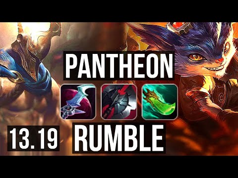 PANTHEON vs RUMBLE (TOP) | 800+ games, Legendary, 19/6/11 | KR Challenger | 13.19