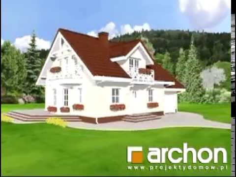 Dom w rododendronach 6. Projekty domów ARCHON+,  Wersja z drzewkami.  www.archon.pl