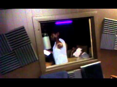 Mac in the booth at money boy studio