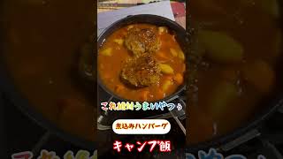 キャンプめし！【煮込みハンバーグ】