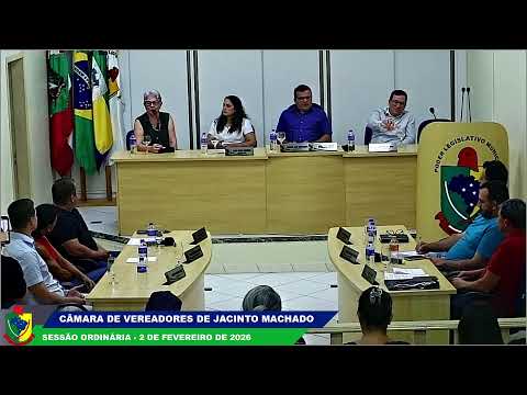 Sessão Ordinária - Dia 02/02/2026 - Câmara de Vereadores de Jacinto Machado
