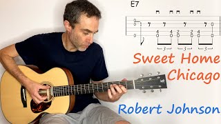 Sweet Home Chicago - Robert Johnson - Guitar lesson / tutorial / cover with tab