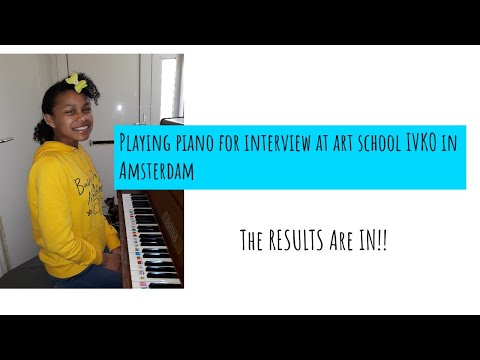 Playing piano for interview at art school IVKO in Amsterdam.