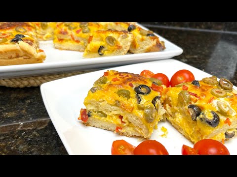 BOREG- Cheese and Olives Boreg / Pizza Double layer Most Fluffiest dough ￼