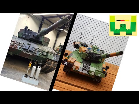 Gegenüberstellung: Leopard 2 A4 und Klemmbausteinmodell (Cobi)