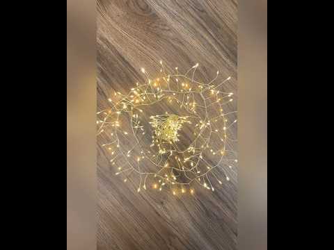 LED гирлянда новогодняя Роса плетенная 300LED 3м цвет Теплый Белый 8 режимов от 220В и USB