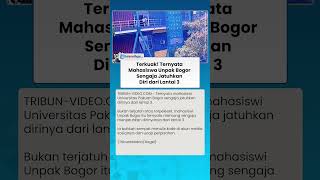 Terkuak! Ternyata Mahasiswa Unpak Bogor Sengaja Jatuhkan Diri dari Lantai 3