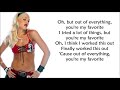 Gwen Stefani - You're My Favorite (LYRICS)