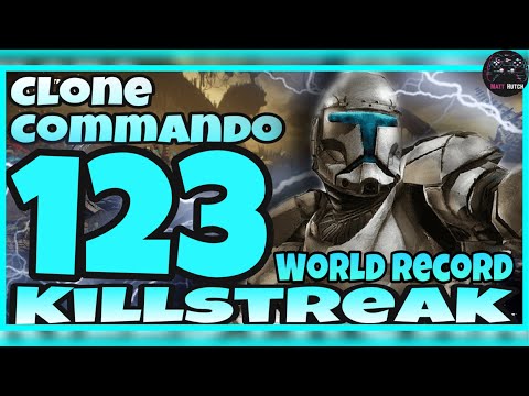 WORLD RECORD!!! Star Wars Battlefront II - Clone Commando 123 killstreak Gameplay