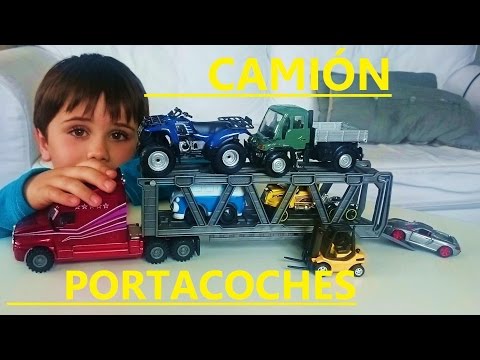 Video for children. auto transporter truck vehicles. How it works and lower cars