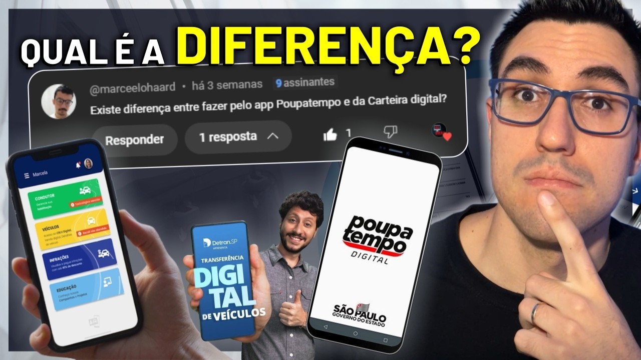 COMO FAZER TRANSFERÊNCIA DE VEÍCULO? CNH DIGITAL x  POUPATEMPO x DETRAN | QUAL É A MELHOR OPÇÃO?