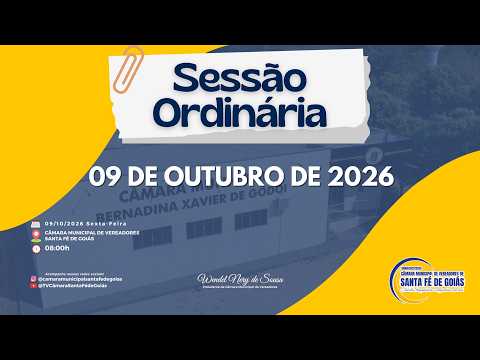 AO VIVO | 5ª Sessão Ordinária de Outubro de 2026 – Câmara Municipal de Vereadores - SFG
