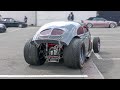 Modified VW Beetle V8 HOT ROD W REMUS Exhaust Start Up Sounds REVS Details