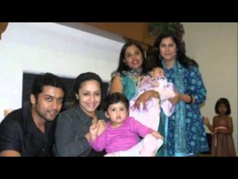 Tamil actor Surya and Jyothika with their kid Diya