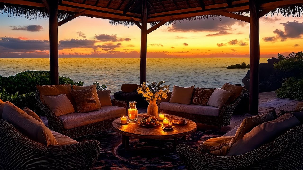Coastal Night Jazz Ambience In Comfortable Terrace Lounge | Elegant Jazz Instrumentals