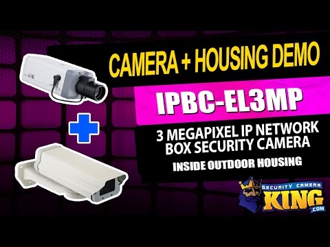 3 MP IP Box Security Cam with 3-12mm lens inside Outdoor Housing - IPBC-EL3MP