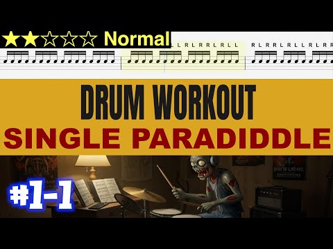 Paradiddle Workout #1 - Single【BPM=40→160 + Drum Sheet】