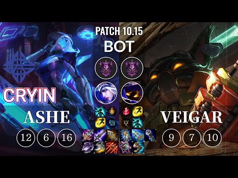ES Cryin Ashe vs Veigar Bot - KR Patch 10.15
