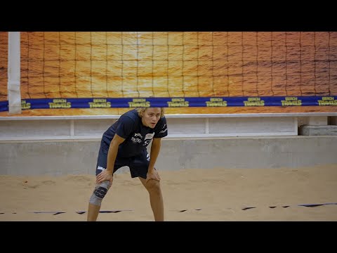Paul Rhys reporting on Sweden's beach volleyball programme