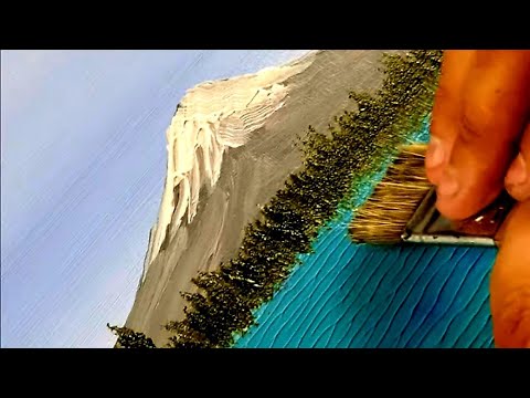 acrylic painting mount fuji tutorial by king marty