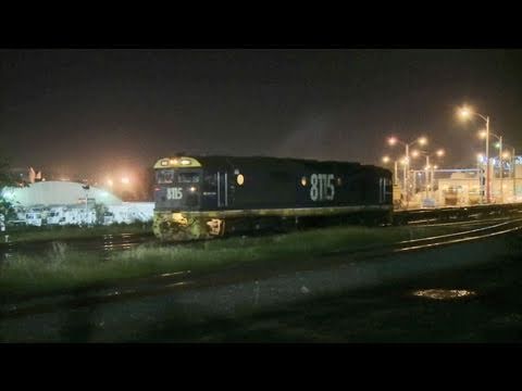 "81 class" at night - Australian diesel locomotive in Melbourne. Australian Trains