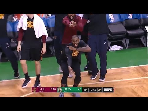 The Cavs Bench Goes Nuts Over Jordan Clarkson's 3 Pointer | vs Celtics | Feb 11 | 2017-18 NBA Season