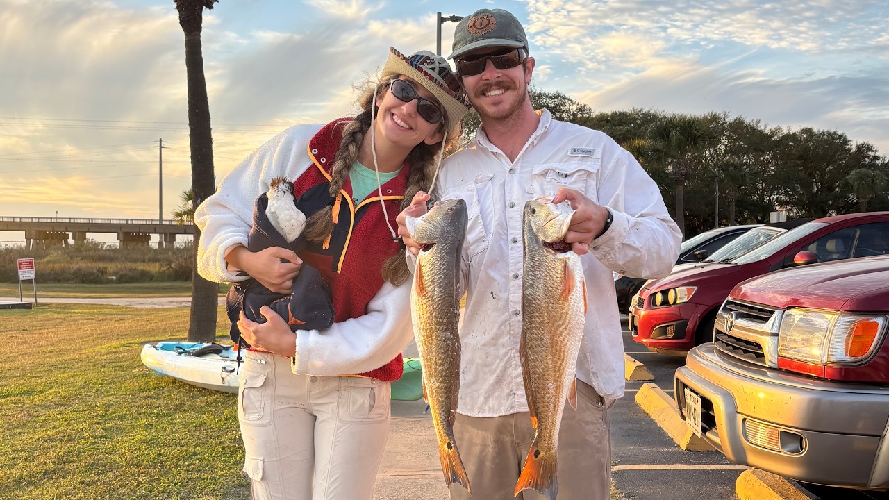 Kayak Fishing for Redfish in the Bay and Rescuing a Bird from Certain Death