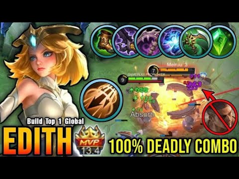 Edith Unstoppable attack mode .. #mobilelegends #edith #Savage! #tanksetup