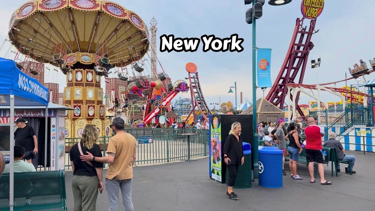 Coney Island Before Summer Ends NYC Walking Tour 4k Hdr Video