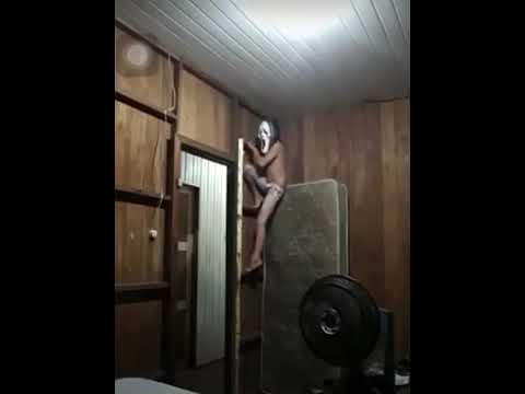 Pânico subindo no colchão e a porta caindo em cima