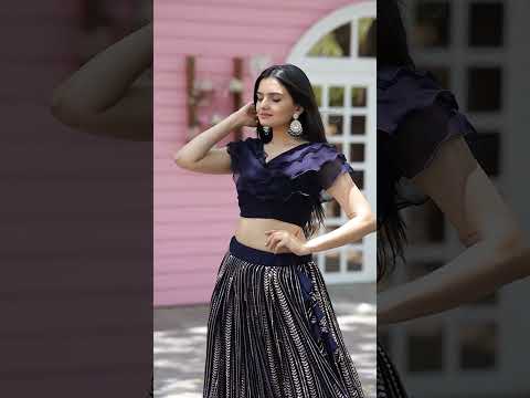 Good Looking Navy Blue Color Lehenga With Blouse