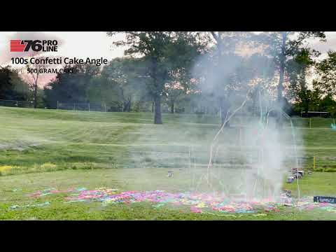 100s Confetti Cake Angled - Daytime 500 Gram Cake - '76 Pro Line
