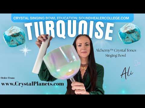 Turquoise, Platinum, Practitioner Crystal Tones® Alchemy Crystal Singing Bowl 7" A-20