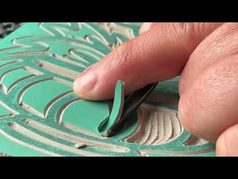Relaxing Art Challenge | Linocut Carving | Oddly Satisfying Printmaking Process | DIY Stamp