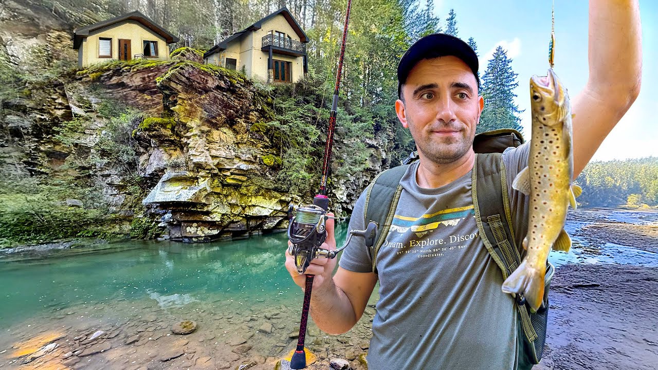 Рыбалка на форель в горном озере! РумТур у себя в Карпатах