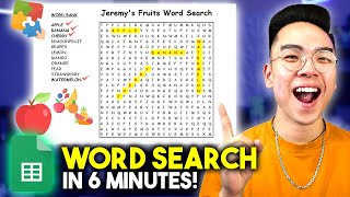 How to Make a WORD SEARCH Puzzle in Google Sheets! *6-Minute Tutorial*
