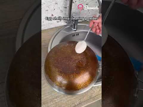 Egg shells into cleaning powder! #easy #eggshell #cleaning #trick