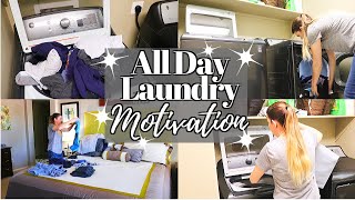 LAUNDRY DAY ALL DAY // CLEANING MOTIVATION // CLEANING MOM