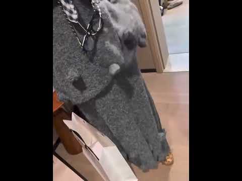 羊駝毛鬆緊腰兩件式花朵套裝