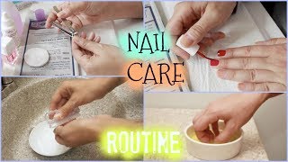 MY IN DEPTH NAIL CARE ROUTINE | WHITENING, CUTICLE SOAK, HOW TO POLISH, FILING, CLEANING UP
