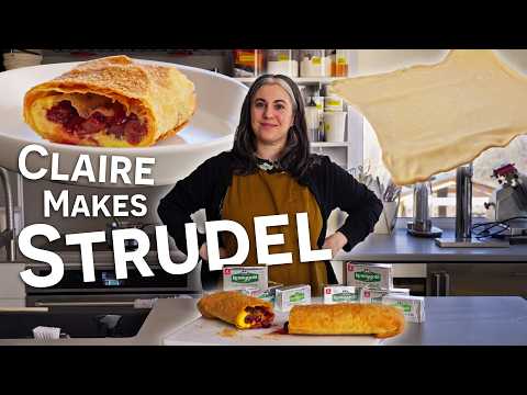 Sour Cherry & Cheese Strudel (Homemade Strudel Dough)