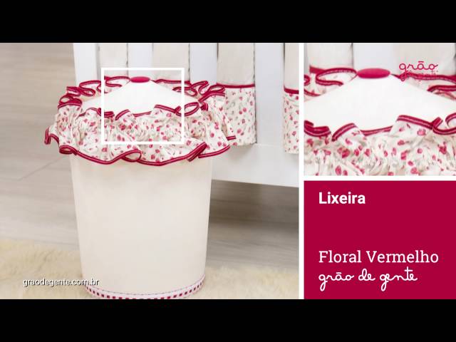 Lixeira Floral Vermelho | Ref: 57271