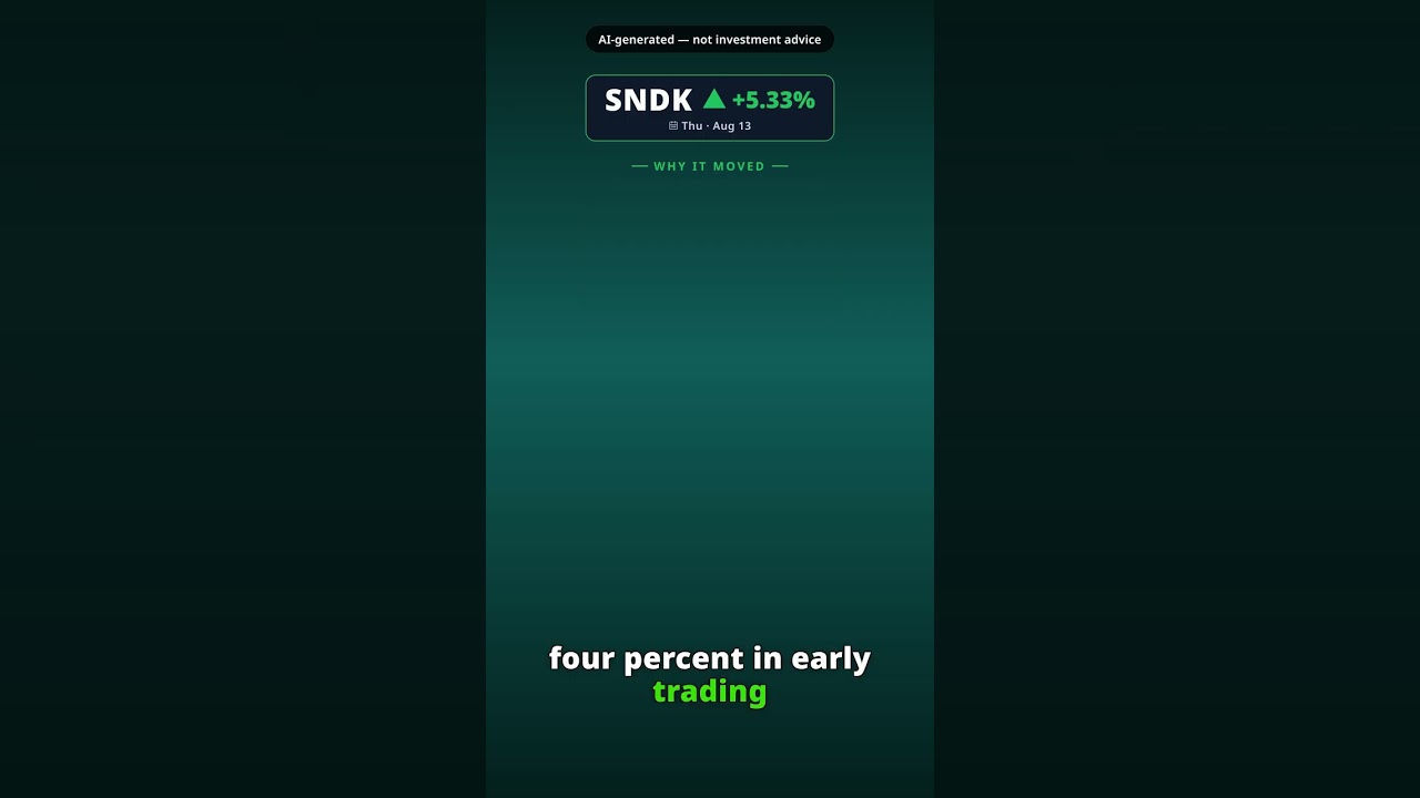 Why Is Sandisk Stock Jumping Today? SNDK +5.33% (Aug 13)