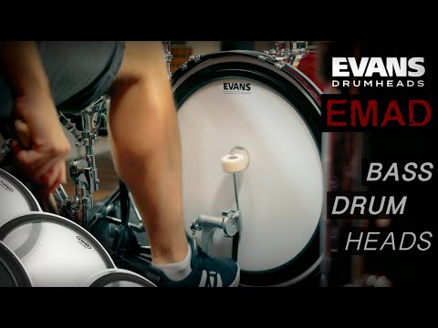 Evans EMAD bass drum heads sound comparison on Sonor AQX drums