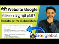 Why Your Website post or Content not index in Google ,Robots.Txt vs Meta Robot File