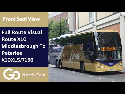 Full Route Visual | GNE Bus Route X10 - Middlesbrough to Newcastle | X10XLS/7156